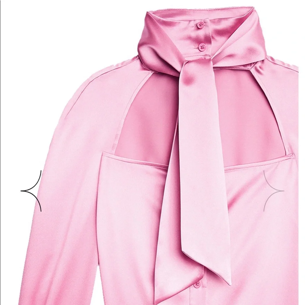 Fleur du Mal pink silk blouse, size 4 - Picture 3 of 11